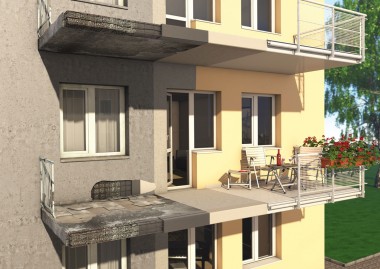 Baumit BetoSystem - Erkélyek, beton lépcsők, pillérek javítása